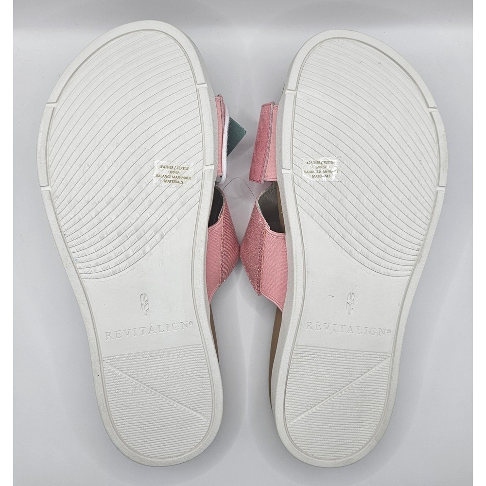 Revitalign Dawn Shimmer Pink Slide Sandals Women 12D Wide Orthopedic Comfort NEW - Picture 5 of 9